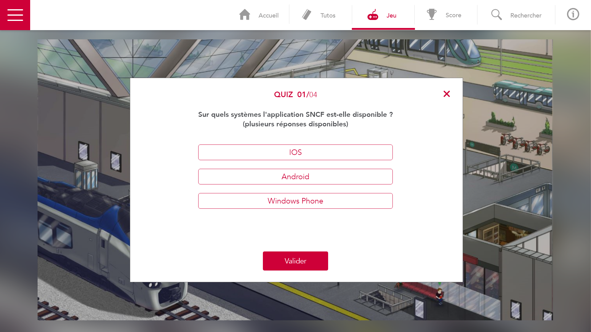 SNCF jeu mobile